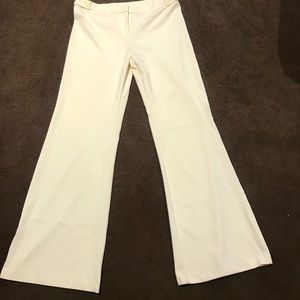 White wide legged dress pants